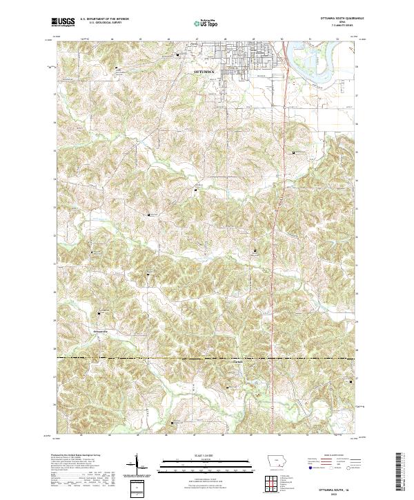 Ottumwa South topographic map thumbnail