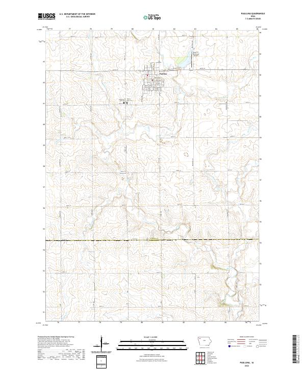 Paullina topographic map thumbnail