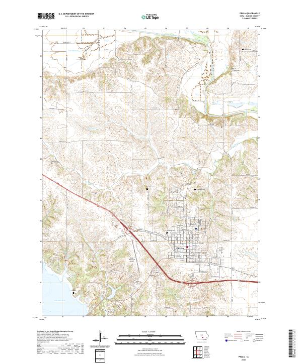 Pella 2022 topographic map thumbnail