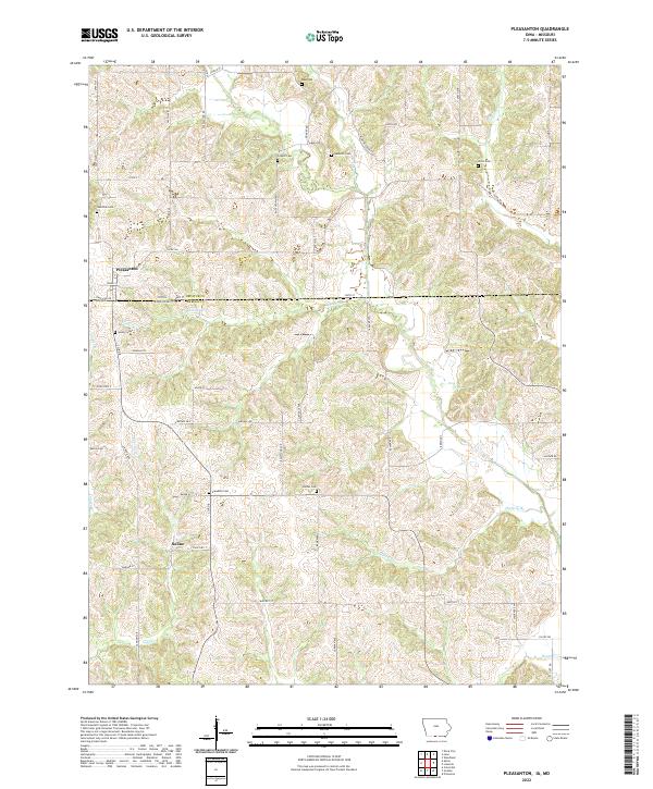Pleasanton 2022 topographic map thumbnail