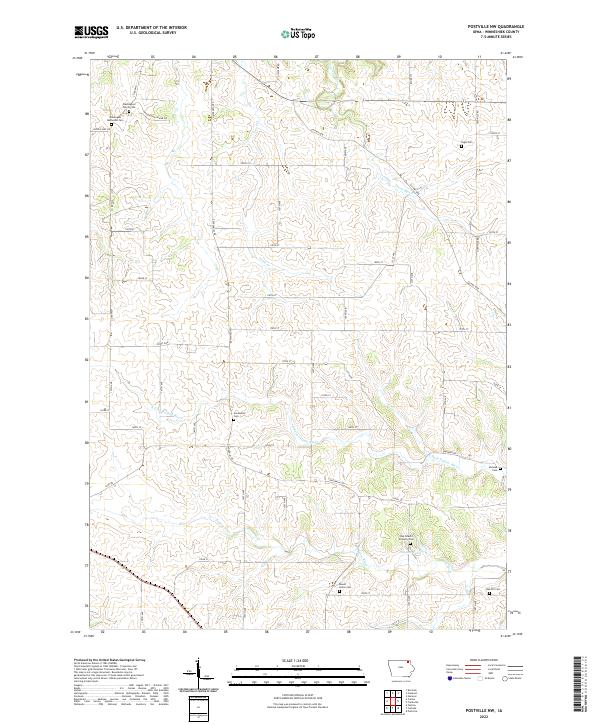 Postville NW 2022 topographic map thumbnail