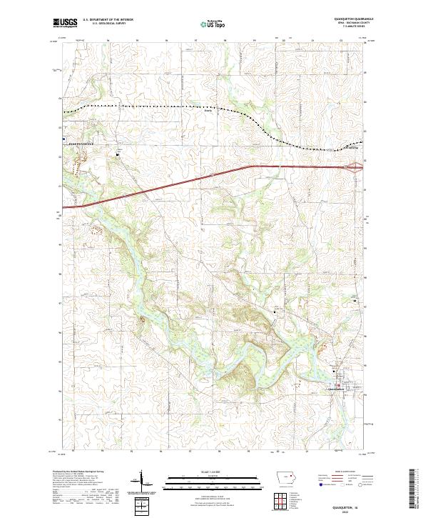Quasqueton 2022 topographic map thumbnail