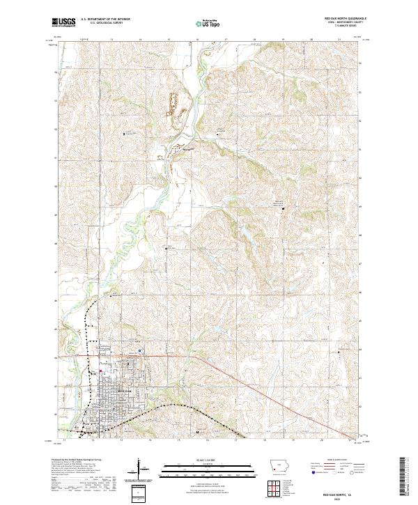 Red Oak North 2022 topographic map thumbnail