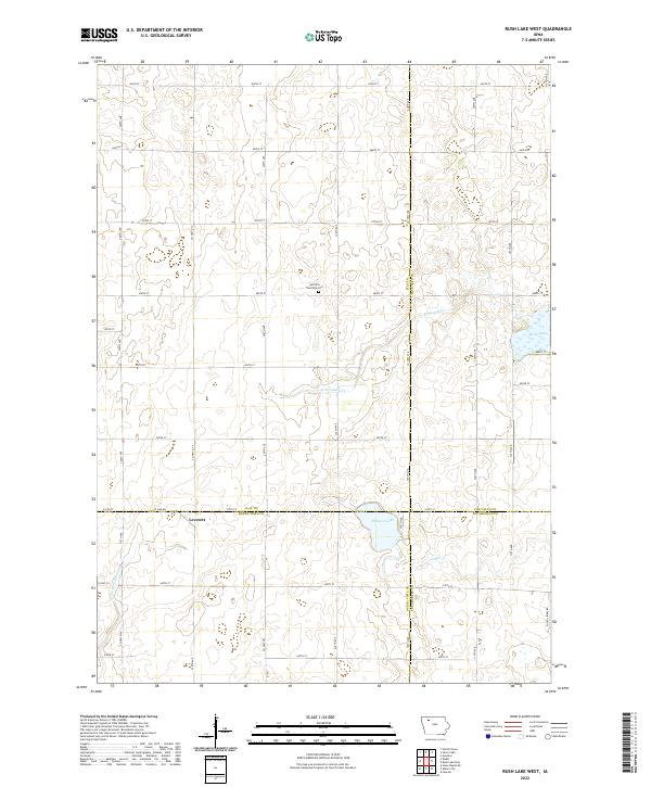Rush Lake West topographic map thumbnail