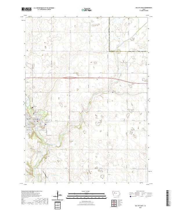 Sac City East topographic map thumbnail
