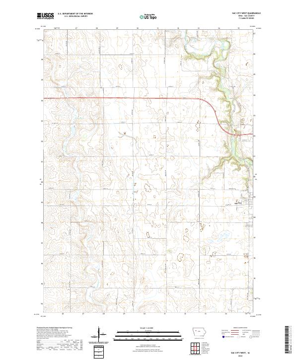 Sac City West topographic map thumbnail