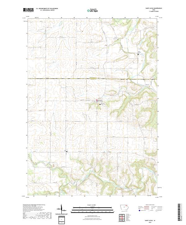 Saint Lucas 2022 topographic map thumbnail
