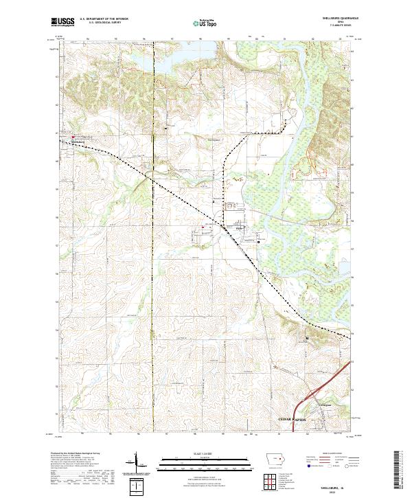 Shellsburg 2022 topographic map thumbnail