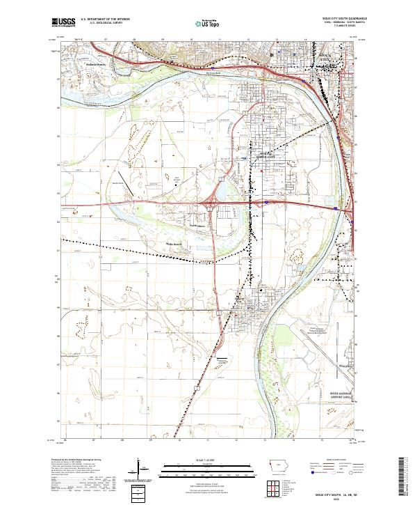 Sioux City South topographic map thumbnail