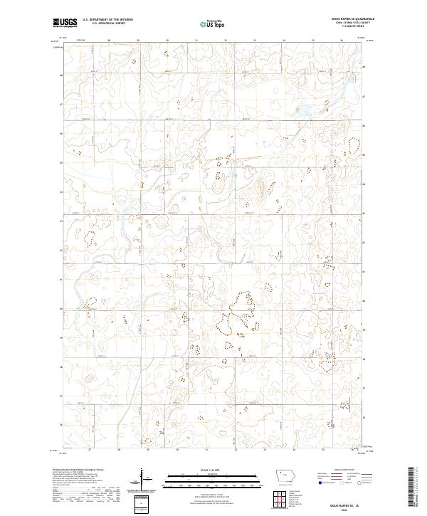 Sioux Rapids SE topographic map thumbnail