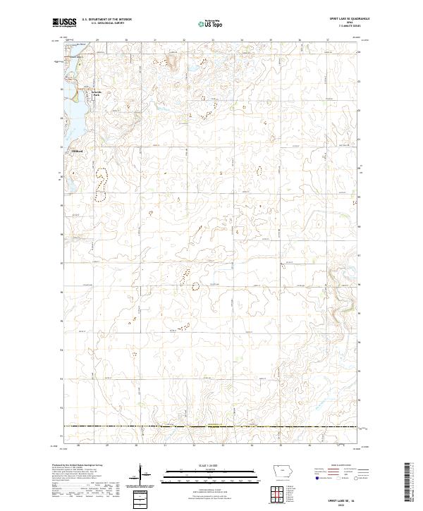 Spirit Lake SE topographic map thumbnail