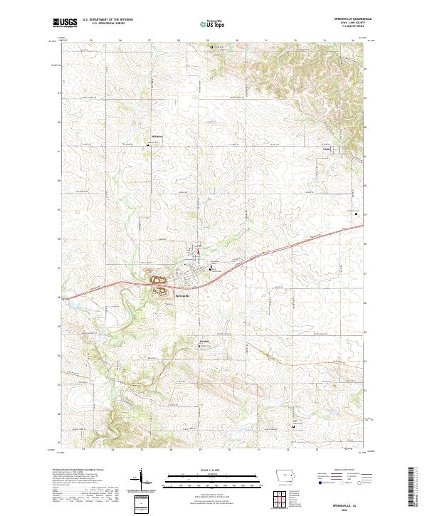 Springville 2022 topographic map thumbnail