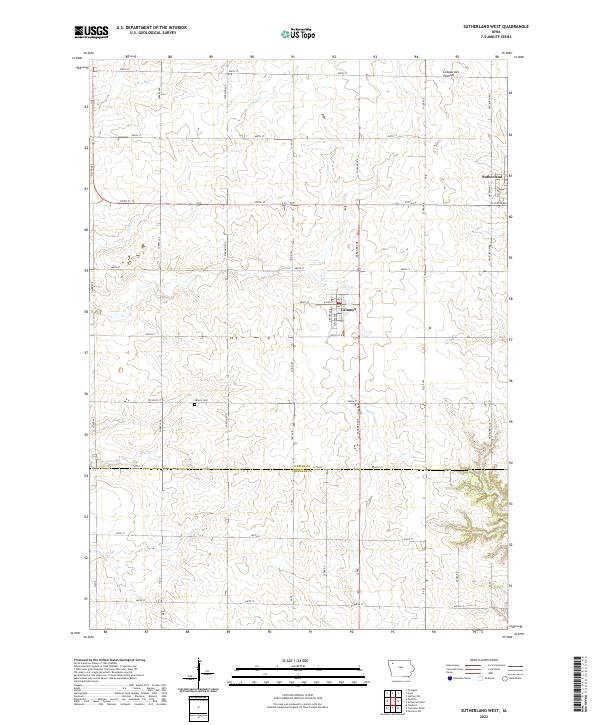 Sutherland West topographic map thumbnail