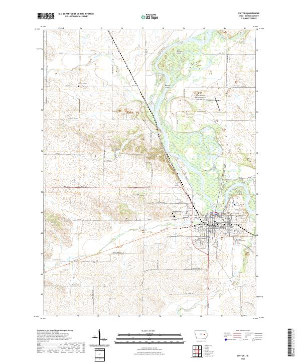 Vinton 2022 topographic map thumbnail