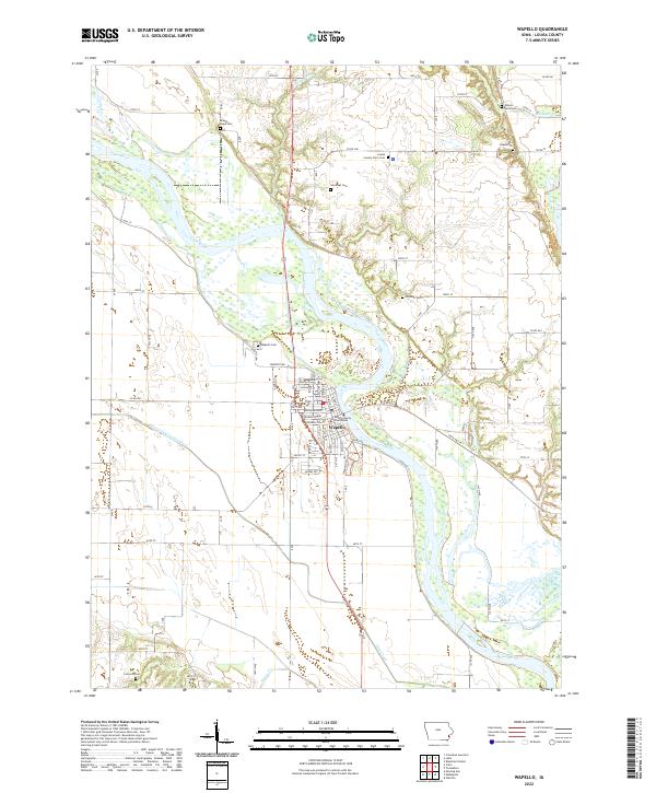 Wapello 2022 topographic map thumbnail