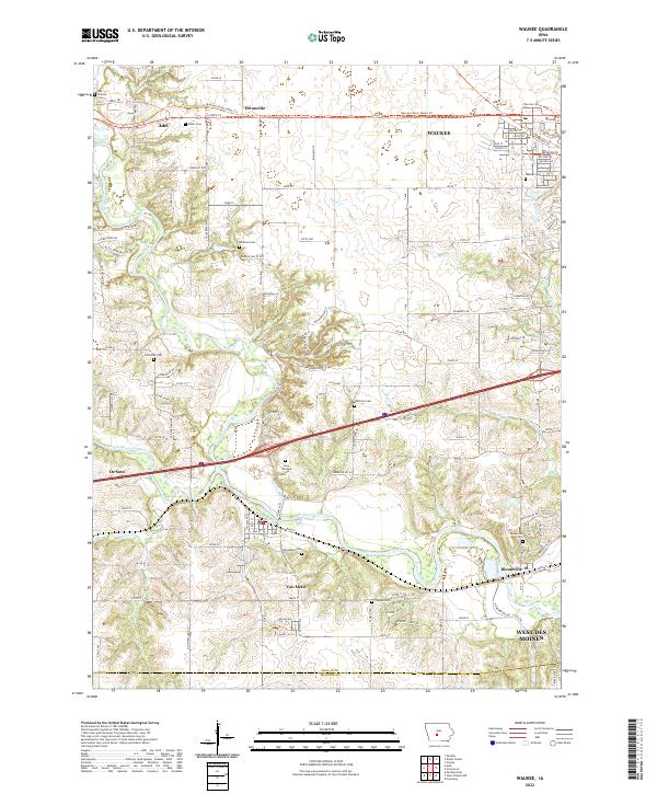 Waukee 2022 topographic map thumbnail