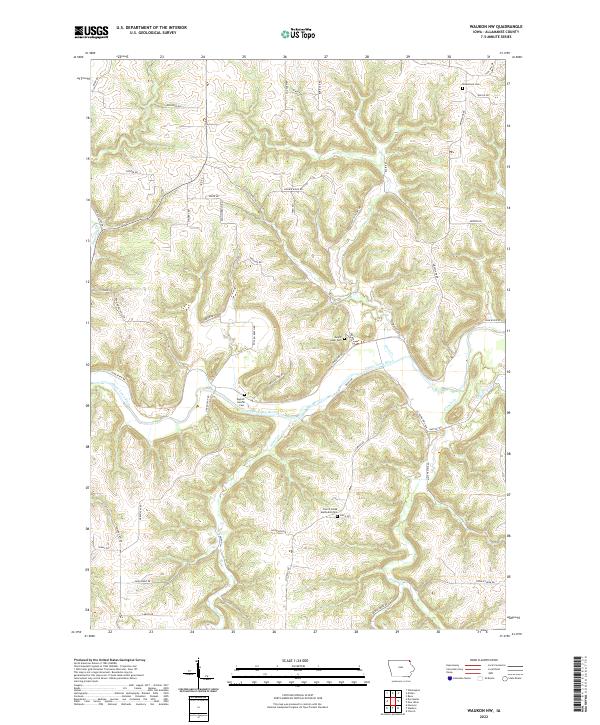 Waukon NW topographic map thumbnail