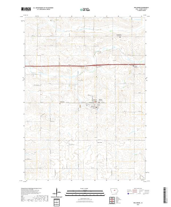Wellsburg 2022 topographic map thumbnail