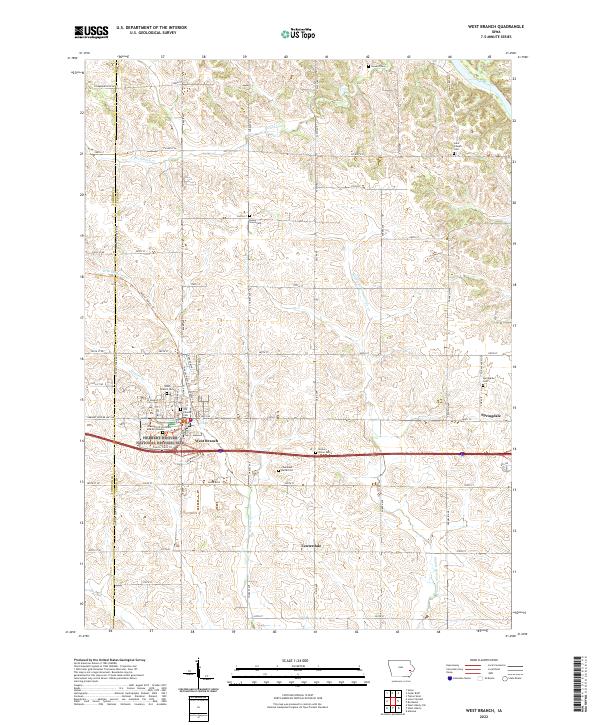 West Branch 2022 topographic map thumbnail