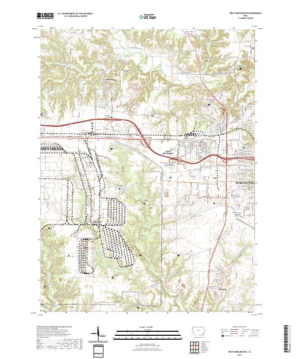 West Burlington topographic map thumbnail