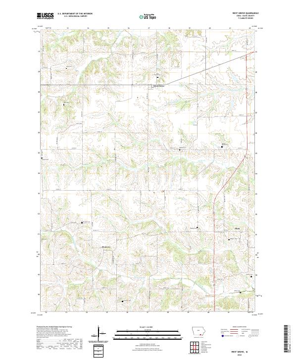 West Grove 2022 topographic map thumbnail