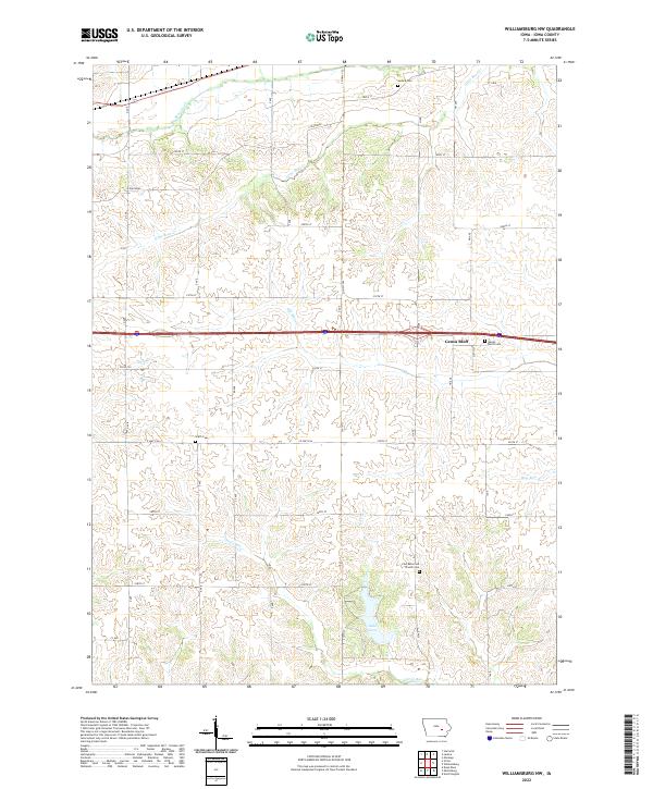 Williamsburg NW 2022 topographic map thumbnail
