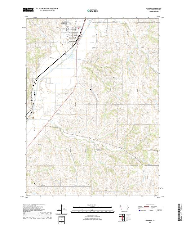 Woodbine 2022 topographic map thumbnail
