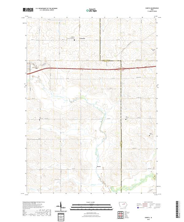 Zaneta 2022 topographic map thumbnail