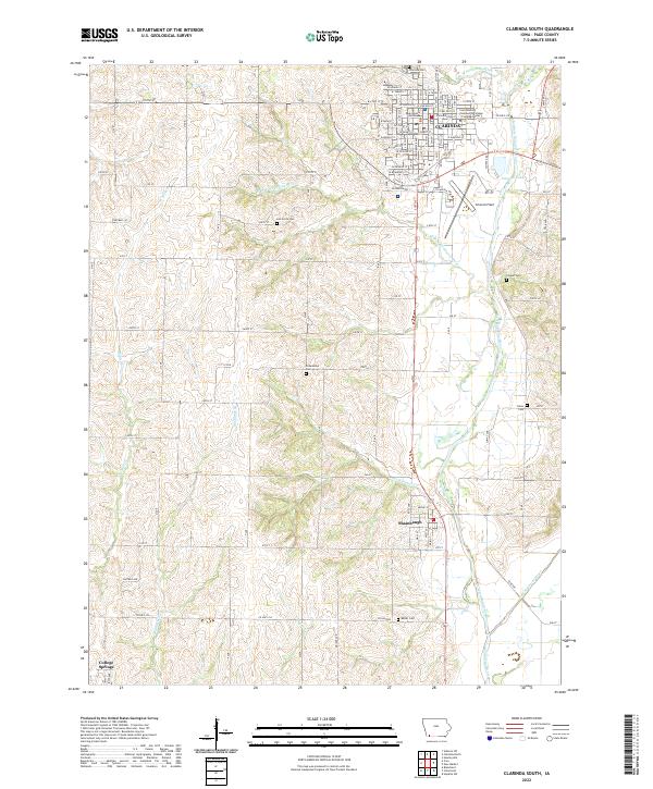 Clarinda South topographic map thumbnail
