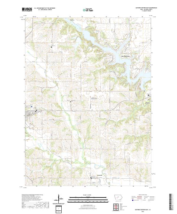 Guthrie Center East topographic map thumbnail