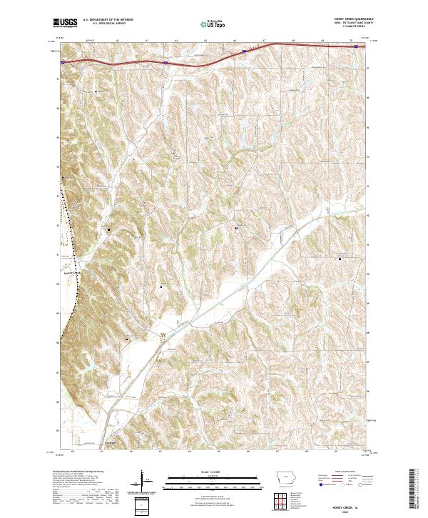 Honey Creek topographic map thumbnail