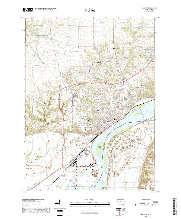 Muscatine 2022 topographic map thumbnail
