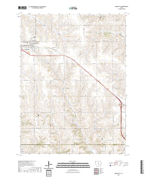 Prairie City topographic map thumbnail