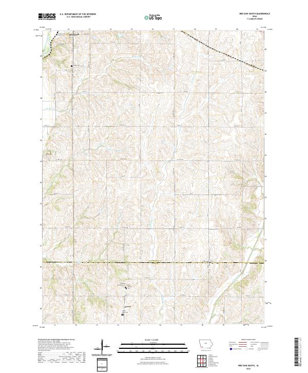 Red Oak South 2022 topographic map thumbnail