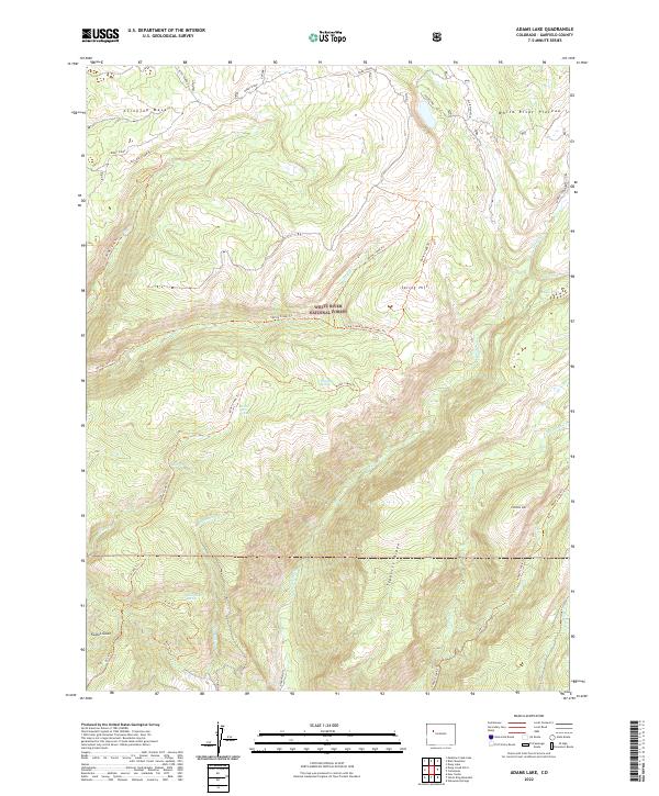 Adams Lake topographic map thumbnail