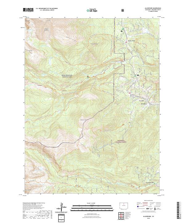 Allenspark topographic map thumbnail