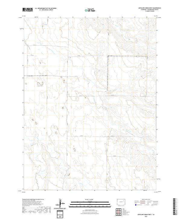 Antelope Creek West topographic map thumbnail