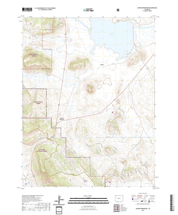 Antero Reservoir topographic map thumbnail