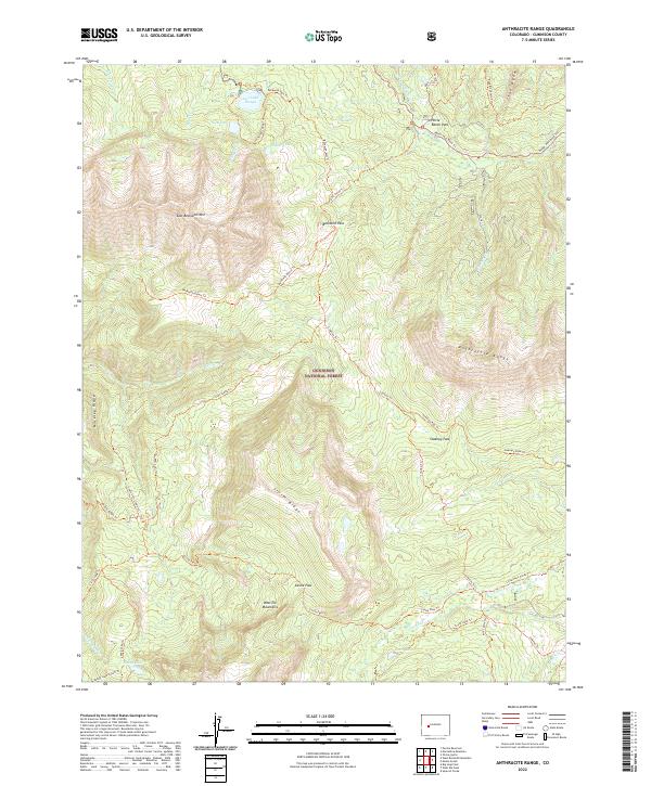 Anthracite Range topographic map thumbnail