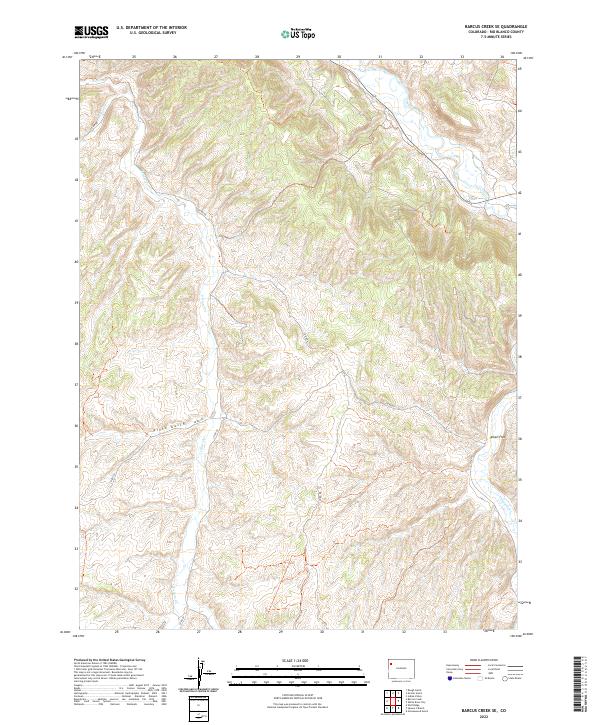 Barcus Creek SE topographic map thumbnail