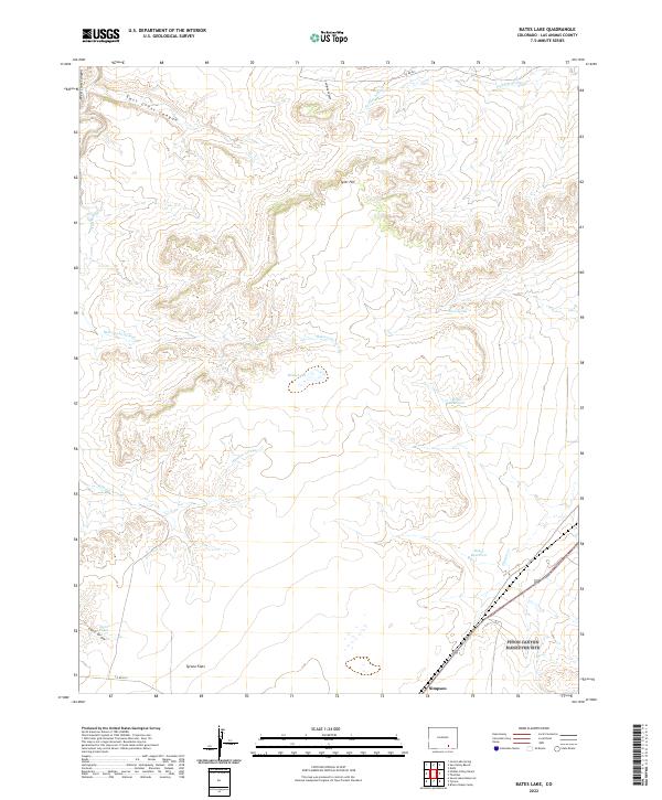 Bates Lake topographic map thumbnail