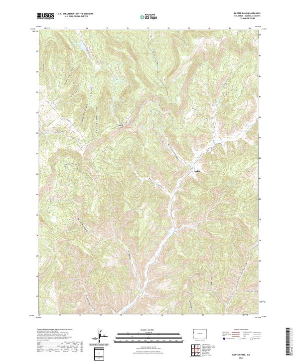 Baxter Pass topographic map thumbnail