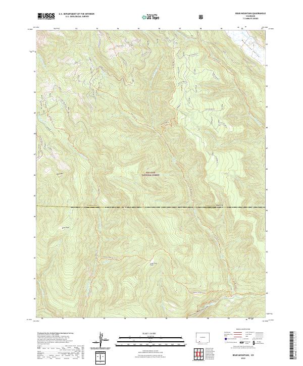 Bear Mountain topographic map thumbnail