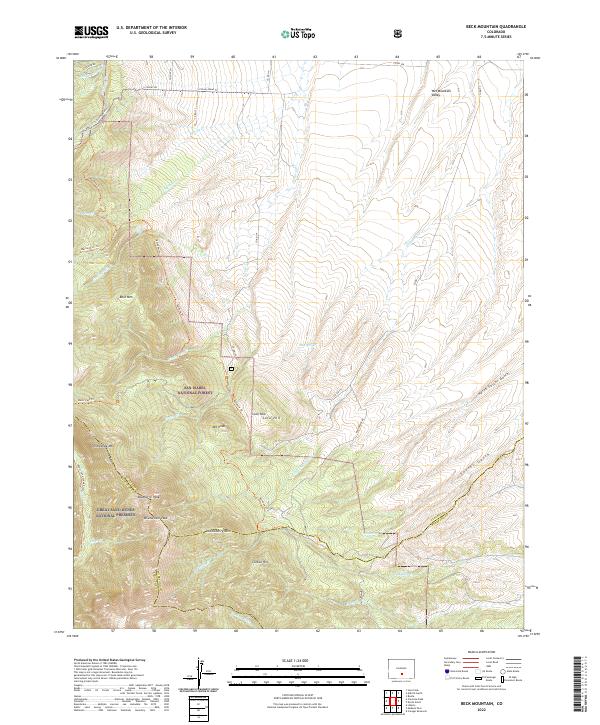 Beck Mountain topographic map thumbnail