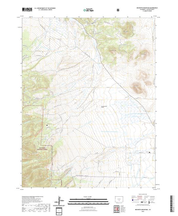 Beckwith Mountain topographic map thumbnail