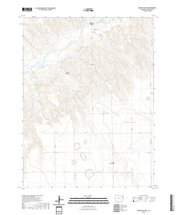 Beecher Island topographic map thumbnail