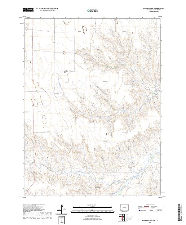 Beecher Island NW topographic map thumbnail