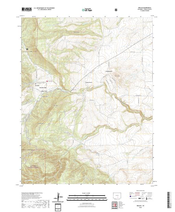 Beulah topographic map thumbnail