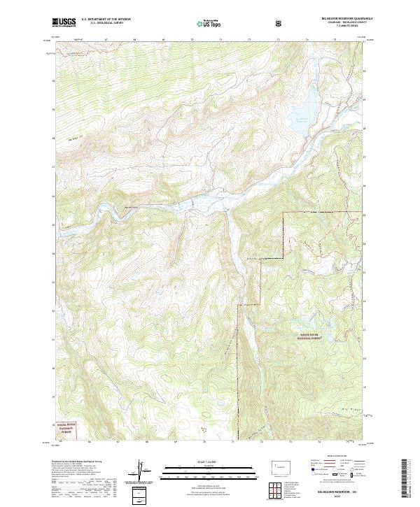 Big Beaver Reservoir topographic map thumbnail