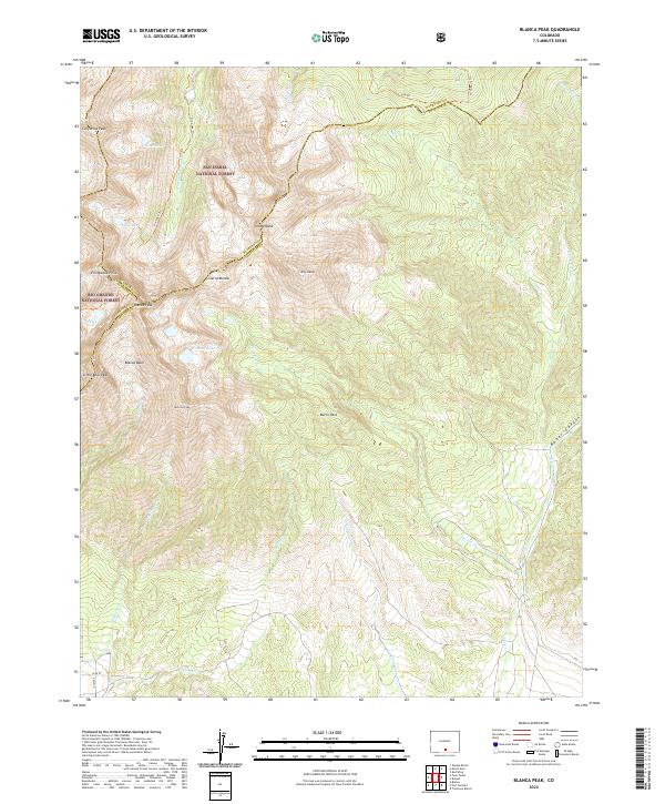 Blanca Peak topographic map thumbnail